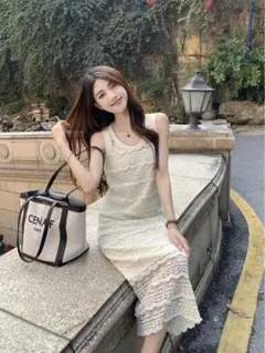 春夏のモテ服❤️ノースリーブロングワンピース韓国風