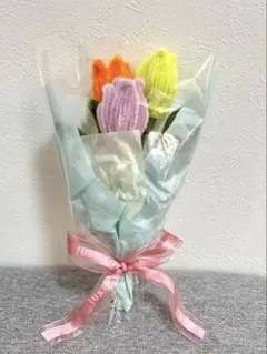 モールフラワー　枯れないお花　チューリップ　オレンジ　黄色　薄紫　ミニブーケ