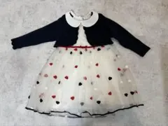 【dave&bella】ハート柄　ドッキングチュールワンピース　フォーマル　5Y