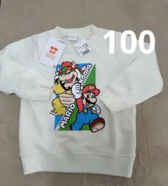 100cm　マリオ トレーナー クリーム色