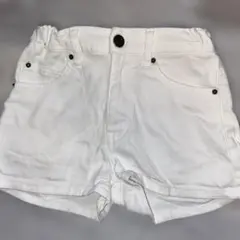 ホワイト ショートパンツ ウエスト調整可能 140