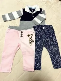 【80㎝】パンツ2点長袖1点 まとめ売り