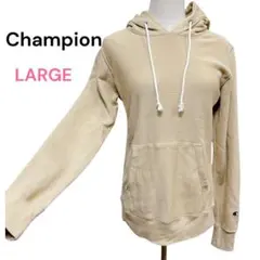 【美品】Champion リバースウィーブ パーカー ベージュ LARGE