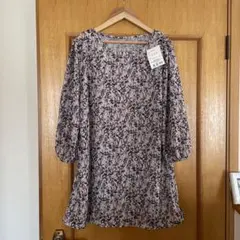 ☆レディース.花柄 七分袖チュニック L