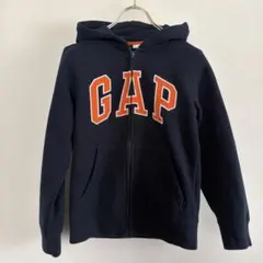 GAP ネイビー　ジップアップパーカー　ロゴ入り