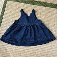 petit main デニム ワンピース 80cm