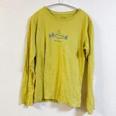 美品Life is Good 【M】長袖カットソー イエロー レディース/メンズ