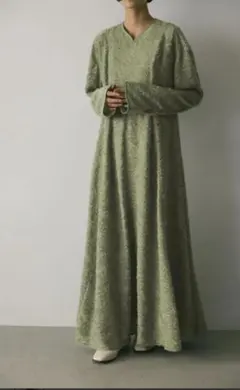 【新品・タグなし】STYLEMIXER パネルフレアジャガードワンピース