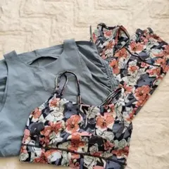 美品　SUKALA フラワープリント ヨガウェア3点セット　Lサイズ