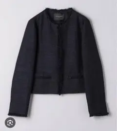 UNITED ARROWS ラメツイードノーカラージャケット サイズ40