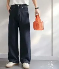 【タグ付未使用品】クラシカルエルフ ハイウエスト ルーズ デニム パンツ S