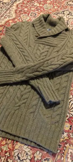 Polo by Ralph Lauren オリーブグリーン ケーブル編みニット