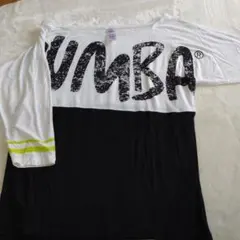 ZUMBAウェア 七分Tシャツ ホワイト/ブラック　Lサイズ
