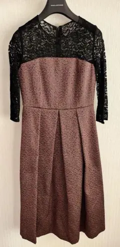 【美品】グレースコンチネンタル ラメジャガードワンピース　サイズ36