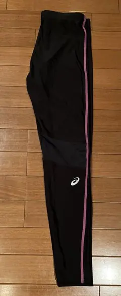asics ブラック×ピンク　 ロングタイツ　Lサイズ　送料込み