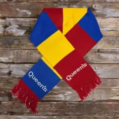 【Used】カレッジマフラーQueen's University カナダ 赤青黄