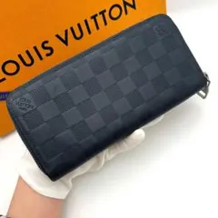 ルイヴィトン 長財布 ダミエ アンフィニ ヴェルティカル ネイビー 紺