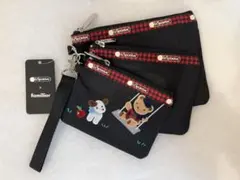 レスポートサック× familiar3連ポーチ　くま　刺繍のサムネイル