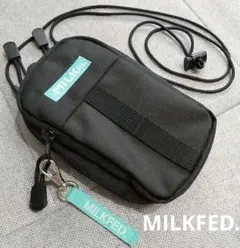 MILKFED. ミルクフェドショルダーバッグ ブラック　グリーン　刺繍　ポーチのサムネイル