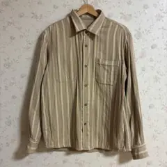 ジョセフアブード 長袖シャツ 2WAY リバーシブル 無地 ストライプ ベージュのサムネイル