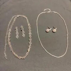【未使用】ブライダル ネックレス&ピアス 2セット