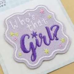 ガールズ ロゴ 刺繍 アイロン ワッペン アップリケ 平成ポップ パープル