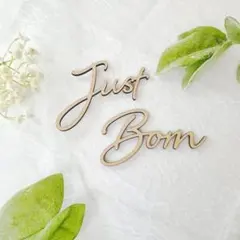 Just Born レターバナー ニューボーン　寝相フォト 赤ちゃん　木製