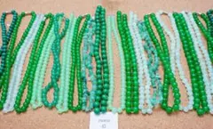 [46] 緑石 翡翠 メノウ等 ネックレス 20点 Na15-250830C