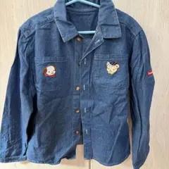 ファミリア　デニム長袖シャツ キャラクター刺繍