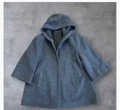 PORTER Anon ウール100%フード付き ショートコート ポンチョ LLのサムネイル