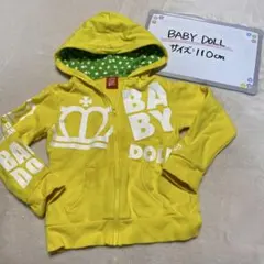 BABY DOLL フード付きパーカー 110cm イエロー
