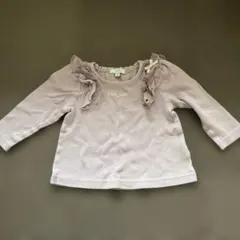 any FAM 薄紫 フリル付き長袖カットソー 90