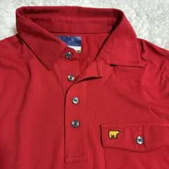 極美品　Golden Bear ポロシャツ レッド 胸ポケット付のサムネイル