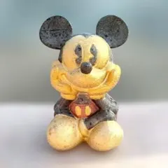 ☆【アンティーク】ディズニー ミッキーマウス 貯金箱 陶器製 古道具 長期保管☆