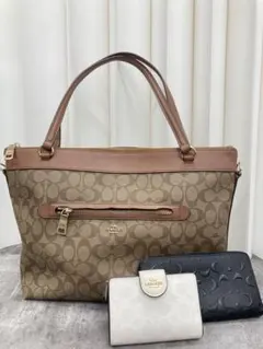 5683◯ COACH シグネチャー トートバッグ ブルー 長財布 - メルカリ