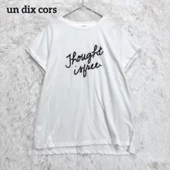 アンディコール　Tシャツ　ホワイト　半袖　ロゴプリント　コットン混　夏　シンプルのサムネイル