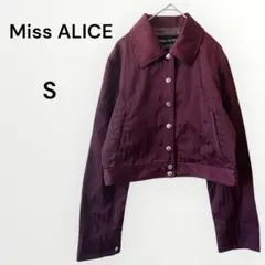 【美品】ミスアリス ジャケット ショート丈 長袖 光沢感 スタイルアップ 日本製