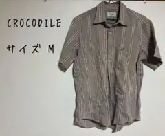 CROCODILE クロコダイル 半袖 ストライプ シャツ メンズ M ワニのサムネイル