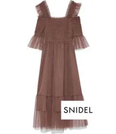 snidel チュールフリルワンピース