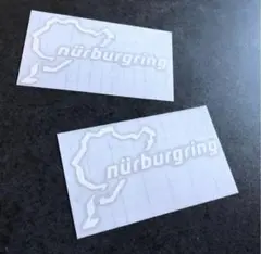 ★送料無料★ ニュルブルクリンク ステッカー 2枚 白色