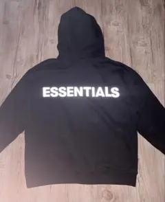 ESSENTIALS 黒　反射パーカー　Mサイズのサムネイル