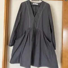 ZARA グレー Vネック チュニック L