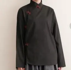 MERLOT IKYUチャイナ シャツ 黒