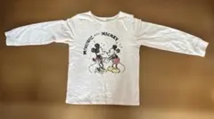 GU ミッキー＆ミニー 長袖カットソー 140cm サーモンピンク