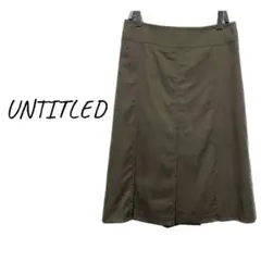 UNTITLED ◇美品◇ ミリタリー コットン プリーツ 膝丈 スカート