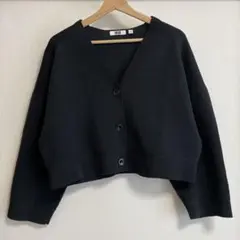 UNIQLO U ブラック クロップドカーディガン M