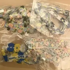 フラワーチョーカー 花 首飾り アクセサリー 4種 まとめ セット