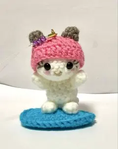 ハンドメイド あみぐるみ 猫 ストラップ