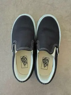 VANS 19cm キッズ 子供ブラック スリッポン シューズ