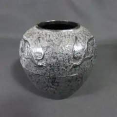 상태좋음 南部鉄器 岩鋳 花瓶 鳳凰 鋳鉄製 丸型 華道具 昭和 레트로 工芸品